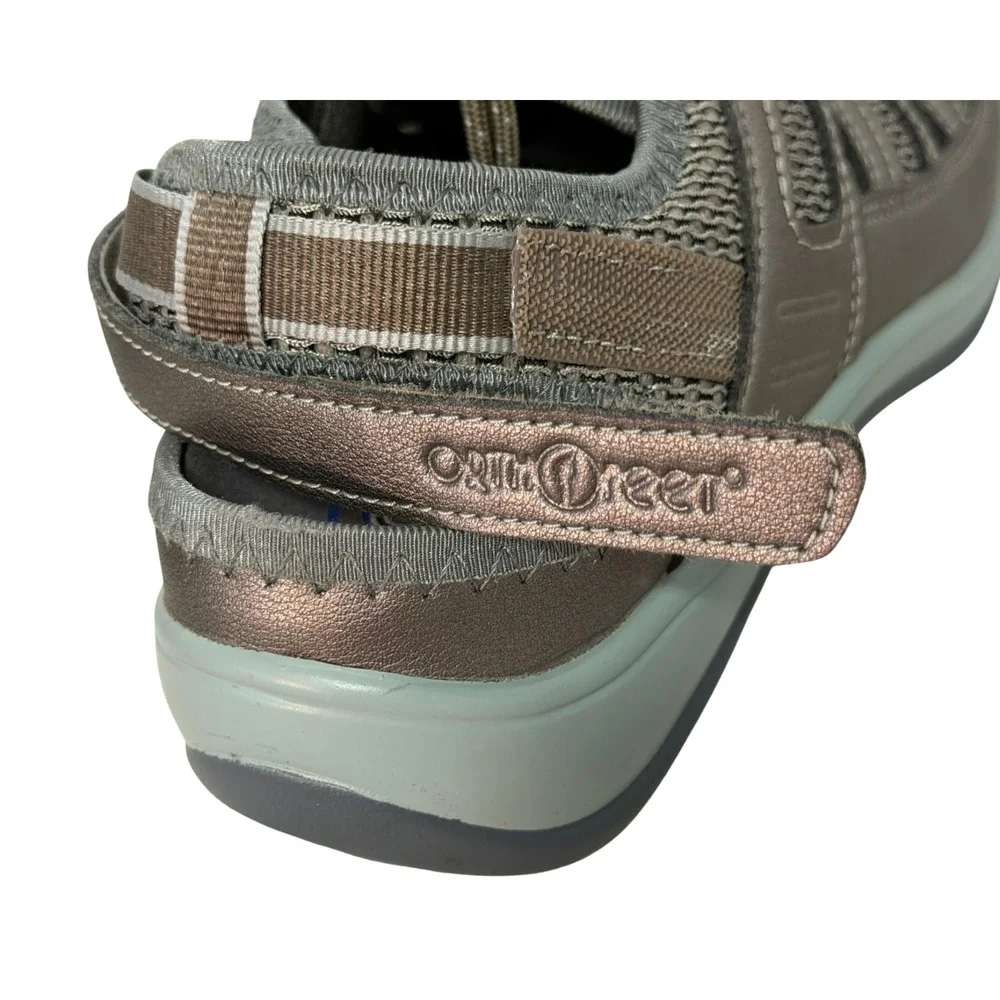OrthoFeet Sz 8.5D Wide Width Verona Closed Toe Sandals Hiking Outdoors Pewter